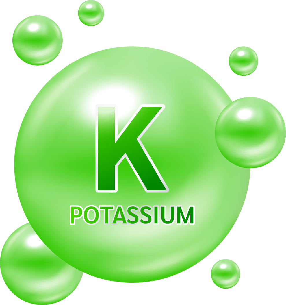 Icon 3D. Minerals Potassium and Vitamin for health. Medical and dietary supplement health care concept.